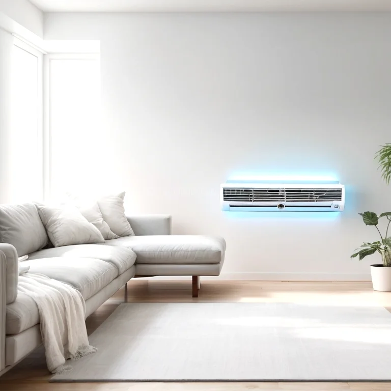 Bild eines KI-Klimageräts im modernen Wohnzimmer