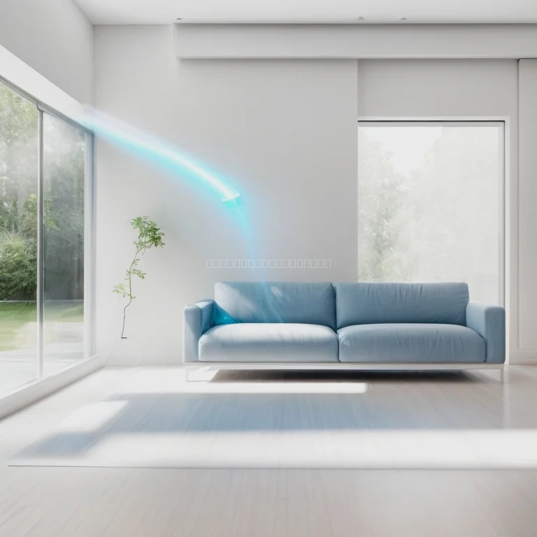 Intelligentes Klimagerät in modernem Wohnzimmer