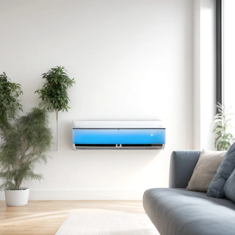 Bild eines KI-Klimageräts im modernen Wohnzimmer